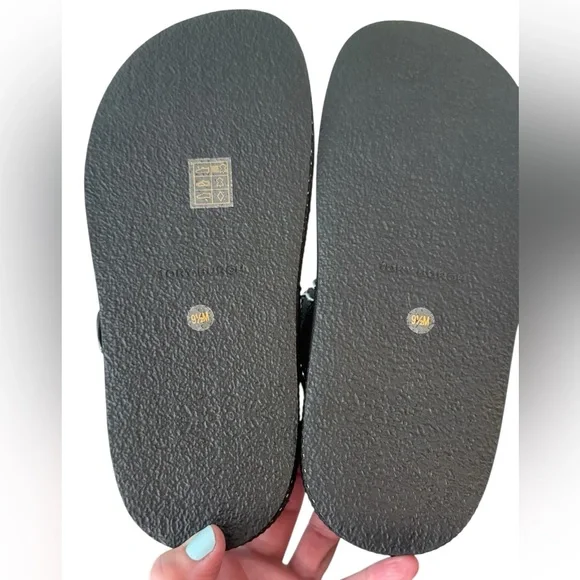 NIB TORY BURCH Kira sport sandal perfect black/ new ivory size 9.5 - Picture 6 of 7